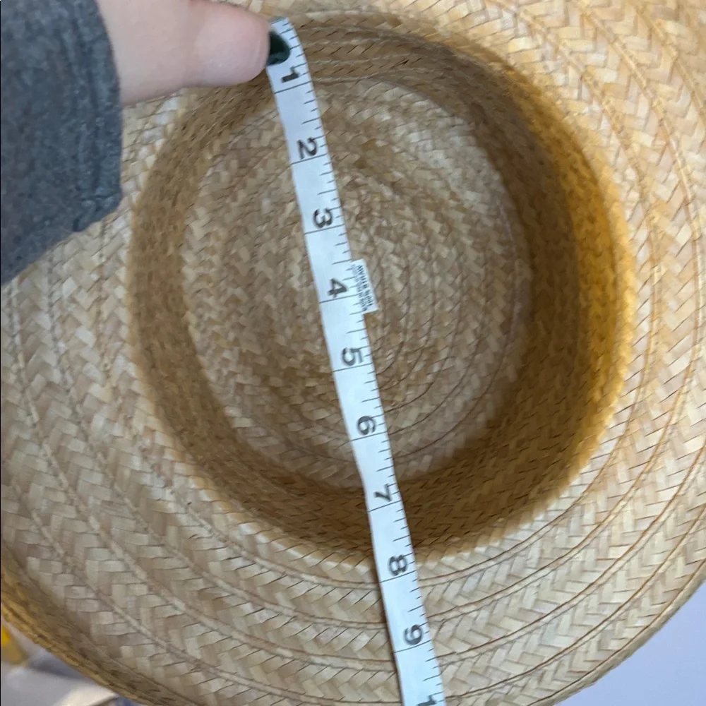 Made in Philippines Straw Wide Brim Hat With Rustic Floral Detail Cottagecore OS